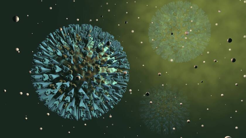 Eine Illustration einer Corona-Zelle.