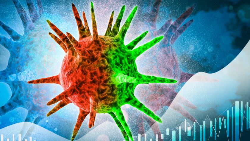 Symbolbild zum Thema Virus-Mutation.