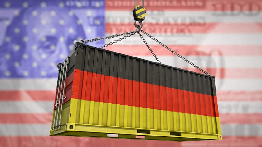 Symbolbild : Die USA erheben Strafzölle gegen Deutschland (2025).