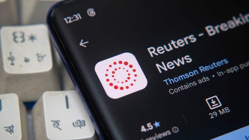 Reuters News-App auf einem Handybildschirm.