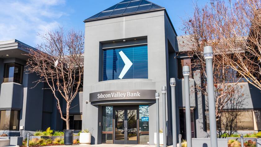 Am Hauptsitz der Silicon Valley Bank in Santa Clara, Kalifornien.