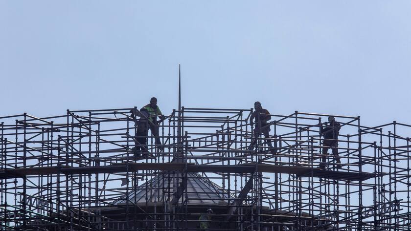 Bauarbeiter in Detroit, Michigan (USA).