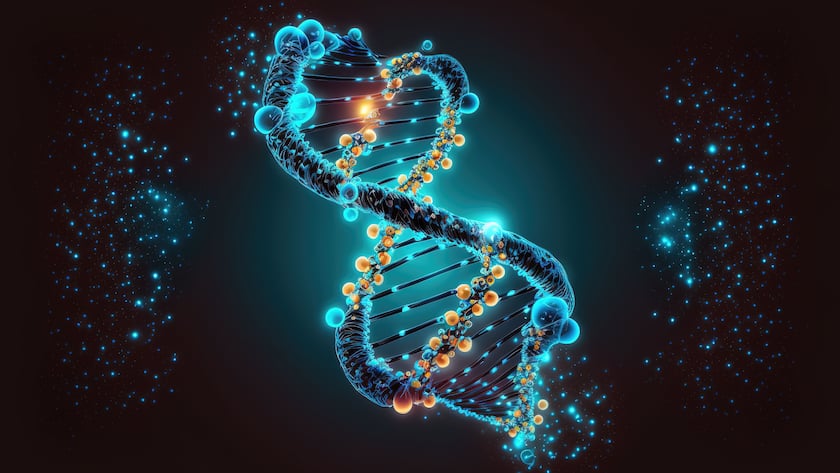 Ein mit künstlicher Intelligenz kreierter DNA-Strang.
