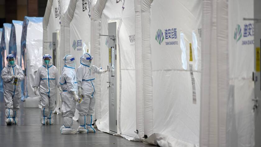 Ein Corona-Testzentrum im chinesischen Hangzhou.