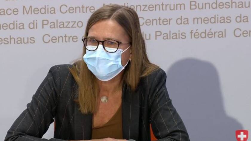 BAG-Leiterin für Infektionskontrolle Virginie Masserey am 9. Februar 2021 vor den Medien in Bern.