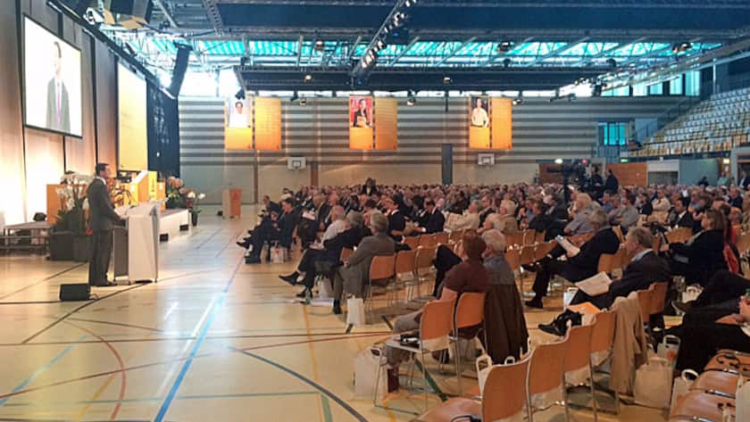 Generalversammlung der Sika AG am 14. April 2015 in der Waldmannhalle in Baar ZG.