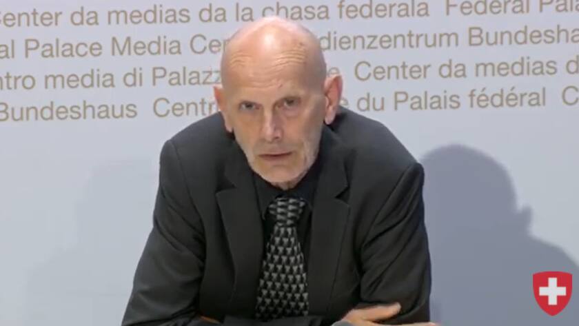 Daniel Koch; Delegierter des Bundesamtes für Gesundheit BAG) für Infektionskrankheiten, informiert am 1. Mai 2020 die Medien in Bern.