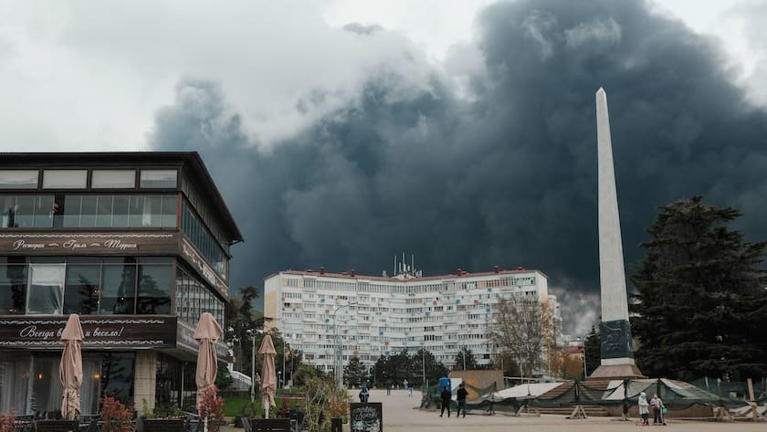 Brand nach einem Drohnenangriff auf den Ölterminal Tuapse (Region Krasnodar, Russland) im April 2026.