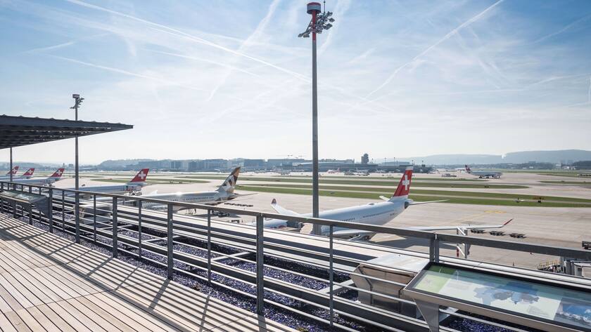 Flugzeuge am Flughafen Zürich.