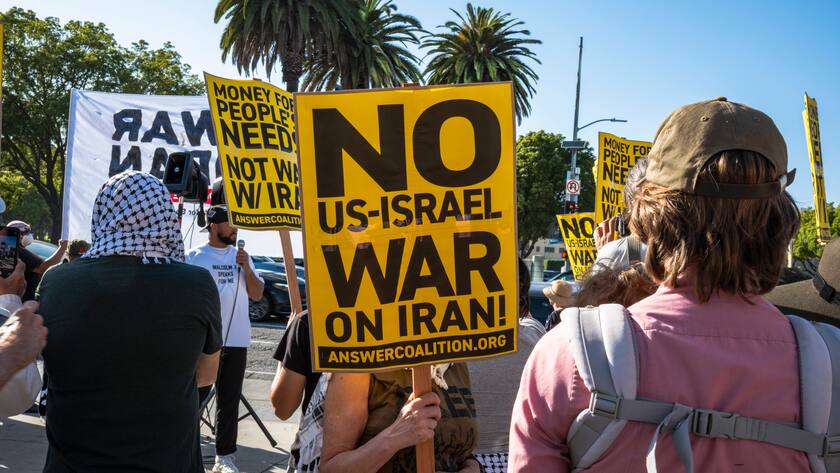 Protest gegen die militärische Involvierung der USA im Konflikt zwischen Israel und dem Iran (18. Juni 2025).