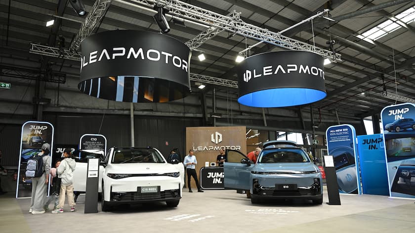 Auftritt des Elektroautobauers Leapmotor an einer Messe in Melbourne im November 2025.