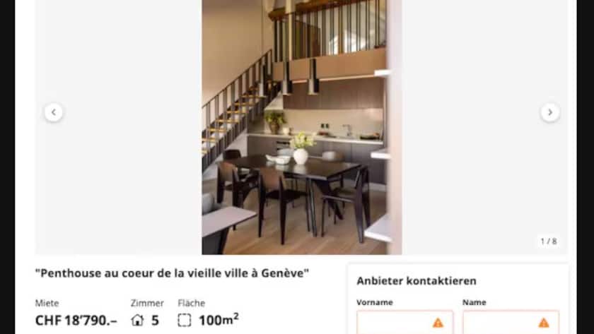 18'790 Franken pro Monat für eine Wohnung mit 100 Quadratmeter in Genf.