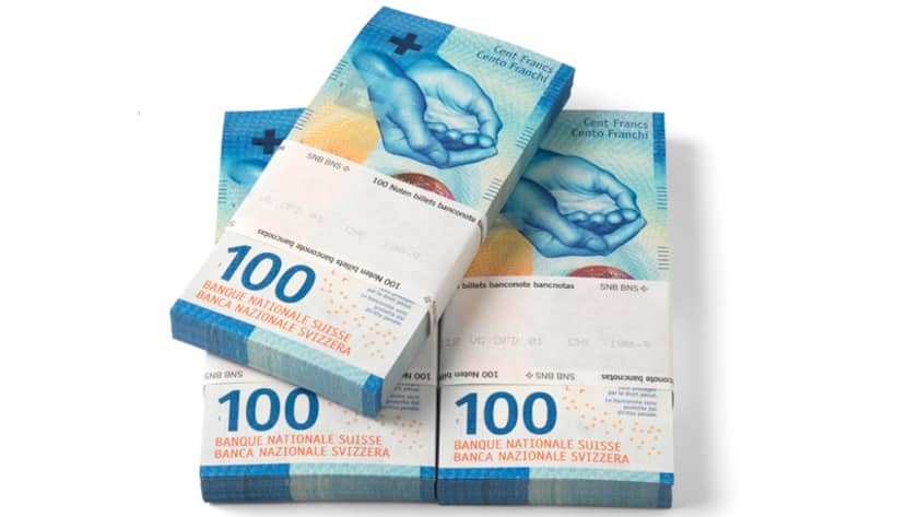 Die neue 100-Franken-Note zeigt die humanitäre Seite der Schweiz, die gestalterisch durch das Wasser repräsentiert wird