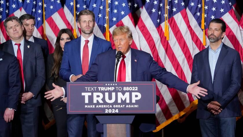 Donald Trump hält eine Rede in Iowa (15. Januar 2024)