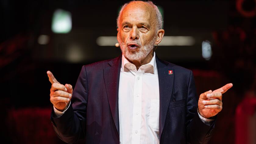 Alt-Bundesrat Ueli Maurer an einer SVP-Wahlveranstaltung.