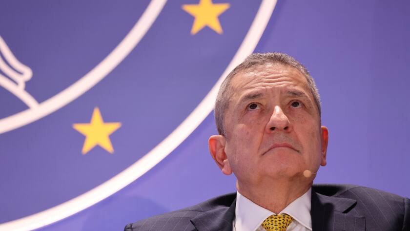 Fabio Panetta, Gouverneur der Italienischen Zentralbank, während einer Konferenz in Riga, Lettland (2024).