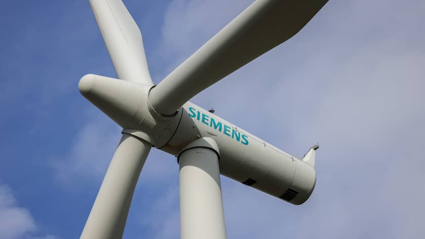 Windrad von Siemens in Sachsen, Deutschland (14. Februar 2024)