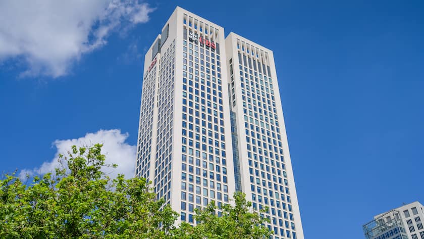 Das Gebäude der UBS in Frankfurt am Main.