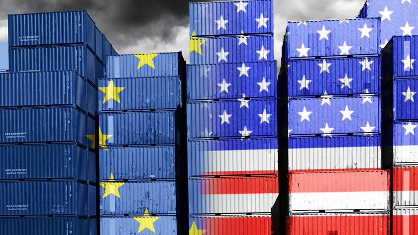 Symbolbild: Drohender Handelskrieg zwischen den USA und der EU (2025).