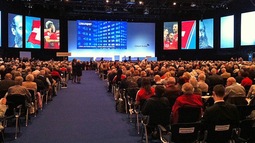 Die Aktionäre der CS warten auf den Start der GV 2016.