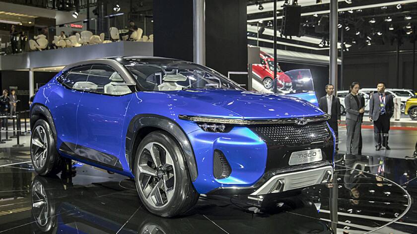 Ein Modell des Chery Tiggo 5 Coupé an der Automobilausstellung in Shanghai (Apr. 2017)