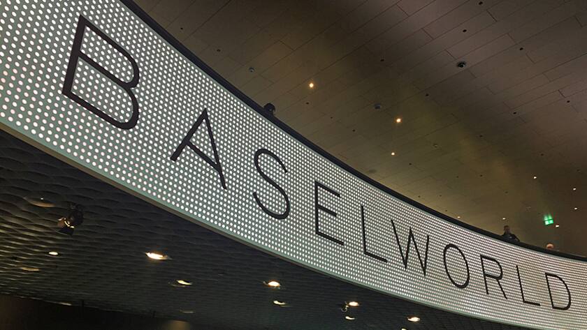 Eingang zur Baselworld in Basel.