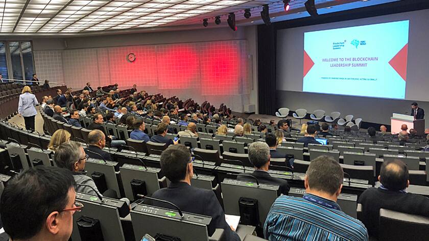 Plenum am Blockchain Leadership Summit 2018 in Basel.
