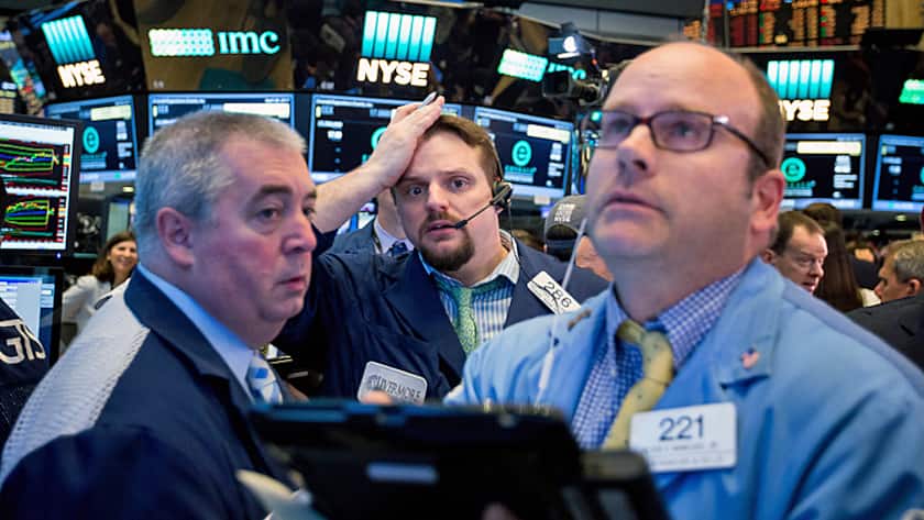 Trader an der Wall Street.