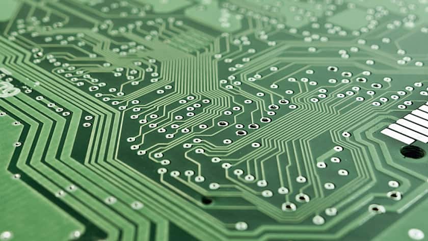 Blick auf einen Computerchip.