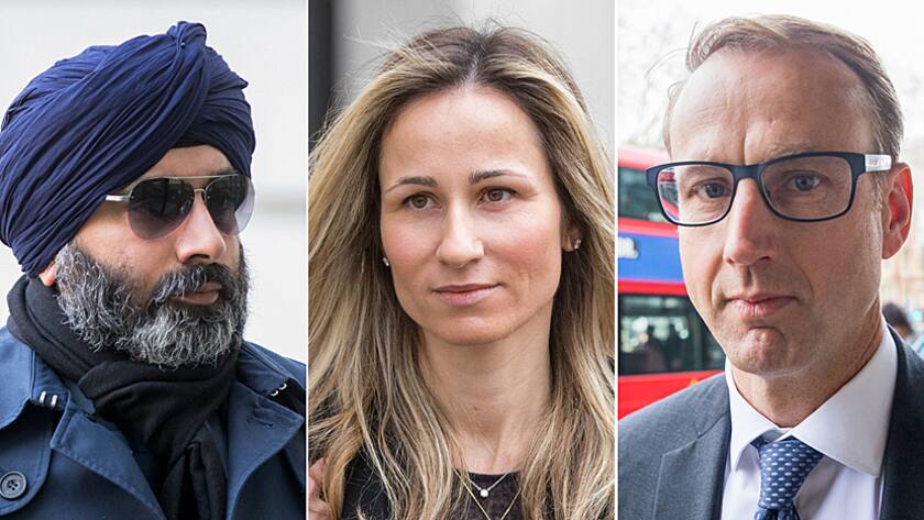 Die Ex-CS-Mitarbeiter (v.l.) Surjan Singh, Detelina Subeva und Andrew Pearse sind in New York angeklagt, illegal an Mosambik rund rund zwei Milliarden Dollar Kredit vergeben zu haben (8.3.2019).
