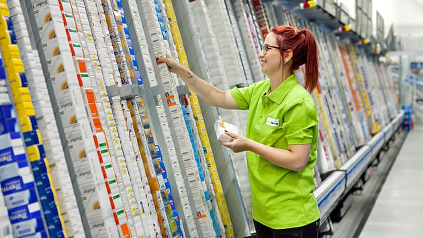 Die Logistik der Online-Apotheke und Zur-Rose-Tochter DocMorris in Heerlen, Niederlande.