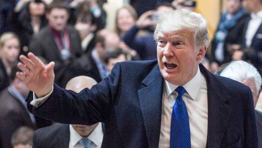 Die Ankunft von Donald Trump am WEF in Davos am 25. Januar 2018.