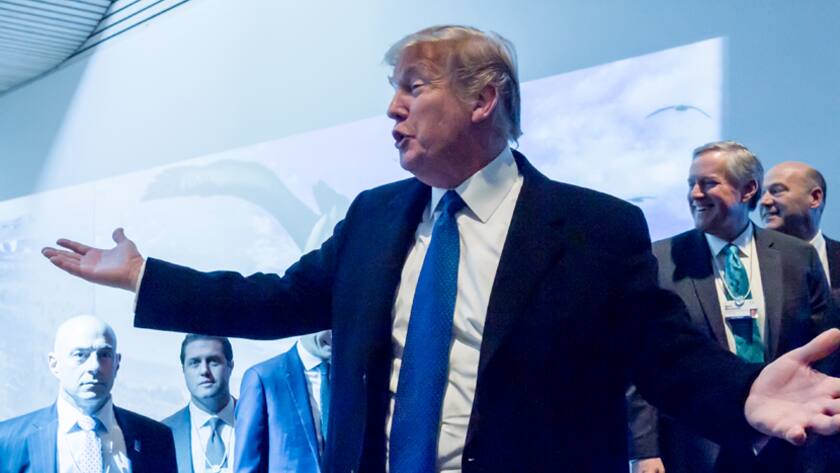 Donald Trump bei seiner Ankunft am WEF in Davos am 25. Januar 2018.