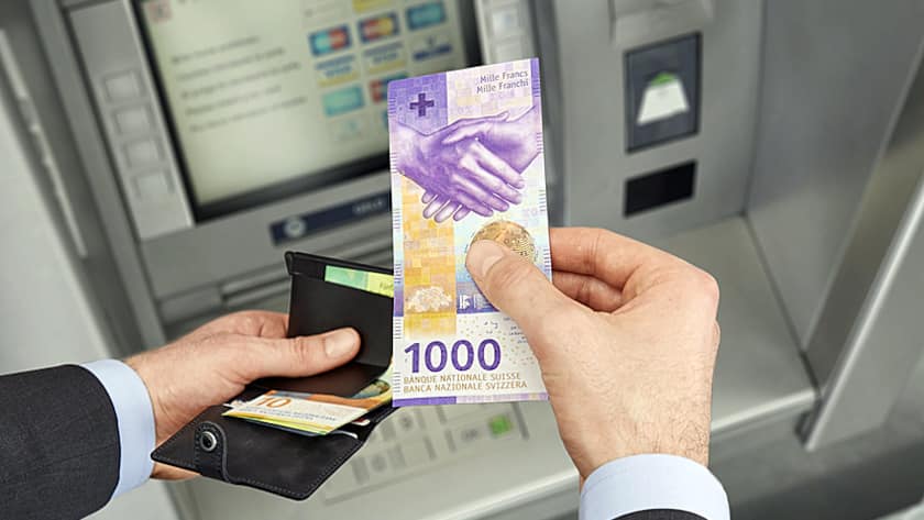 Die neue 1000er-Note, bezogen an einem Bankomaten.