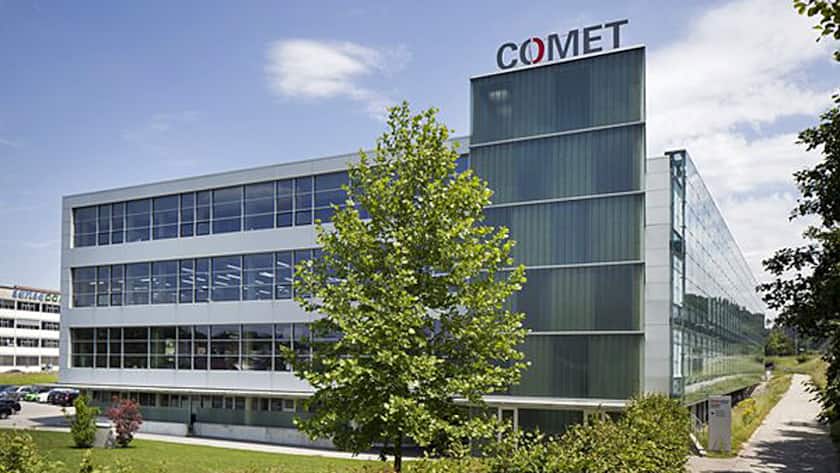 Der Hauptsitz der Comet Gruppe in Flamatt.