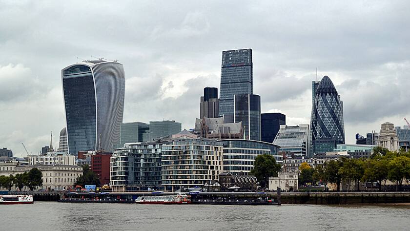 Blick London City, dem Banken- und Geschäftsviertel im Herzen Londons.
