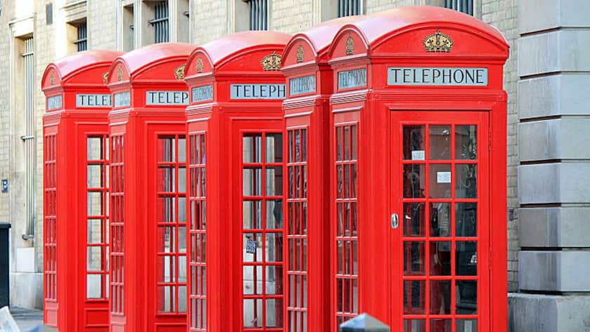 Ein typisches Bild und Fotosujet für Touristen: Die englischen Telefonkabinen.