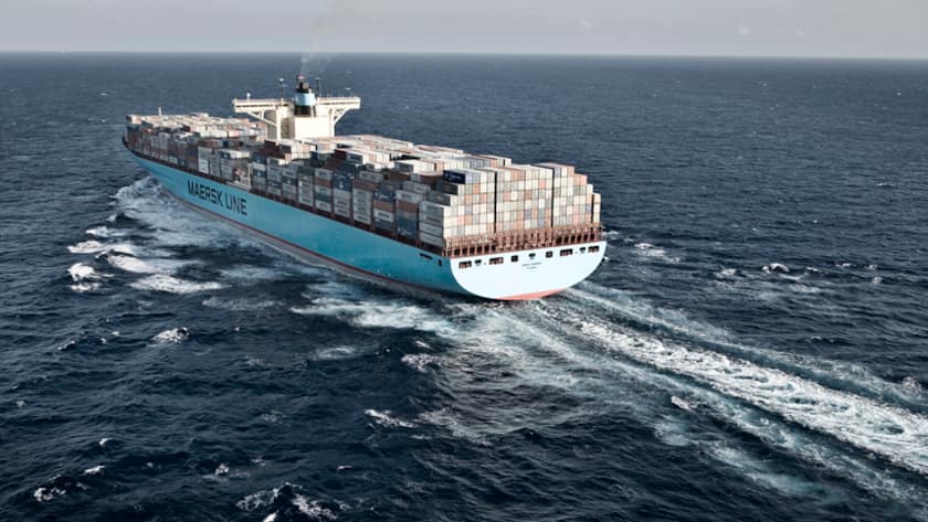 Ein Frachtschiff von Maersk aus Kopenhagen, der grössten Reederei der Welt.