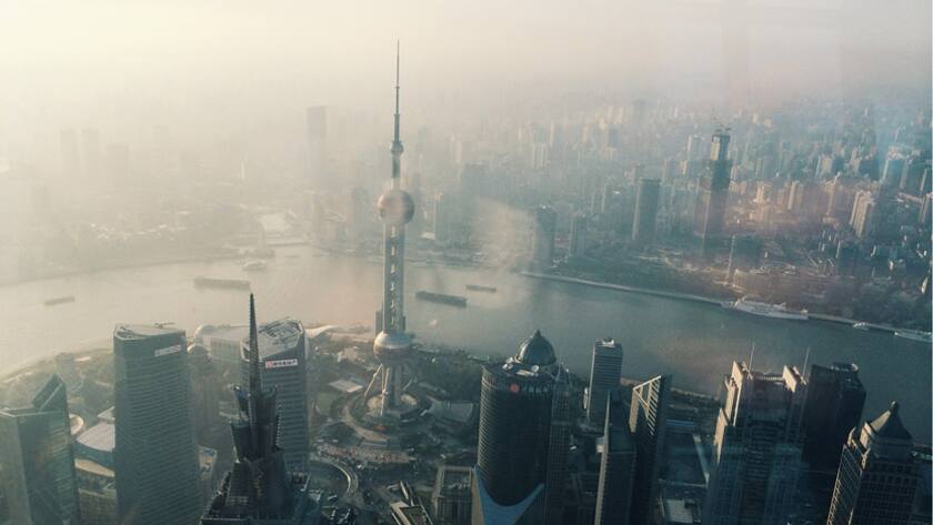 Blick auf das Finanzzentrum von Schanghai.