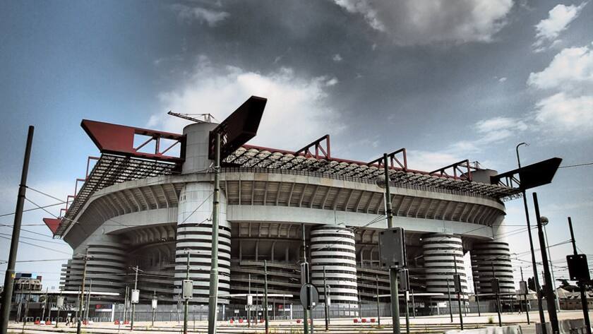 Das Stadion Giuseppe Meazza, Heimat des AC Mailand und von Inter Mailand.