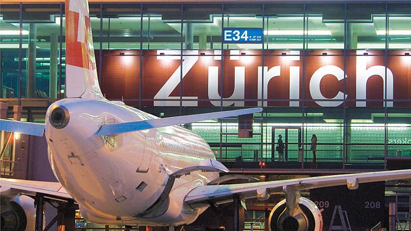 Ein Swiss-Flieger am Flughafen Zürich.