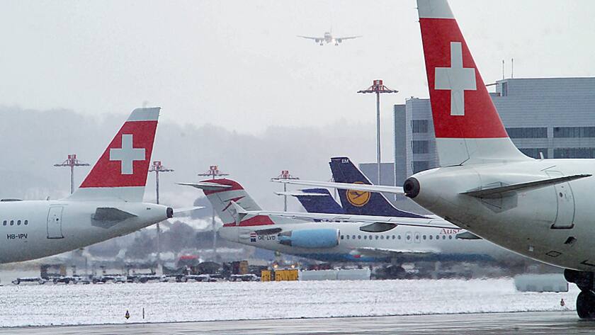 Viel Betrieb am Flughafen Zürich.
