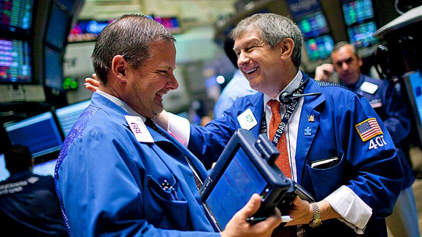 Gut gelaufen! Trader an der Börse in New York freuen sich.