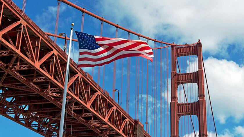 Die Golden-Gate-Brücke bei San Francisco, Kalifornien.