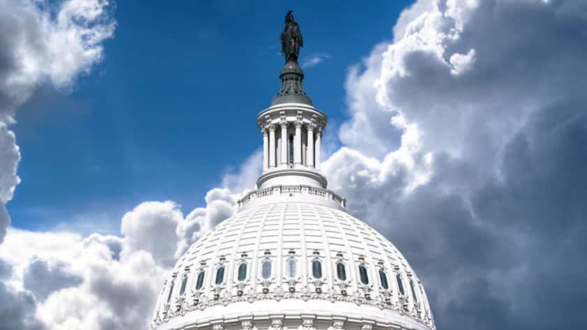 Kuppel des Kapitol in Washington, wo der US-Kongress tagt.