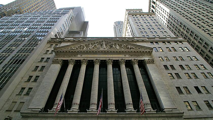 Blick auf die Börse an der Wall Street in New York.