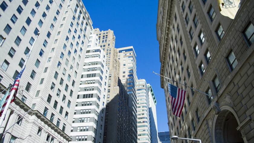 Blick auf Bürobauten an der Südspitze von Manhatten.
