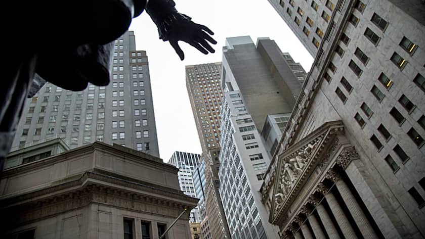 Die Börse an der Wallstreet in New York.