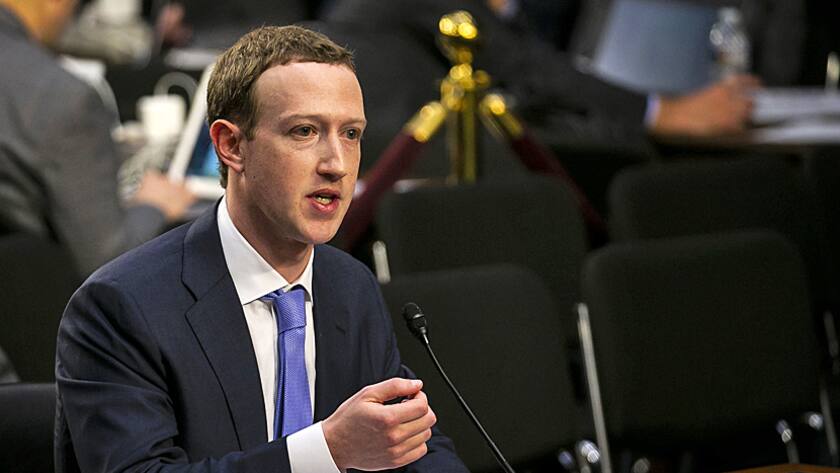 Facebook-Gründer und -CEO Mark Zuckerberg spricht anlässlich eines Hearings vor dem Kongressausschuss (10.4.2018).