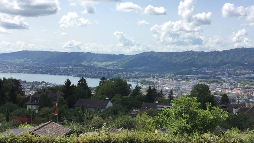 Blick auf Zürich vom Zürichberg.